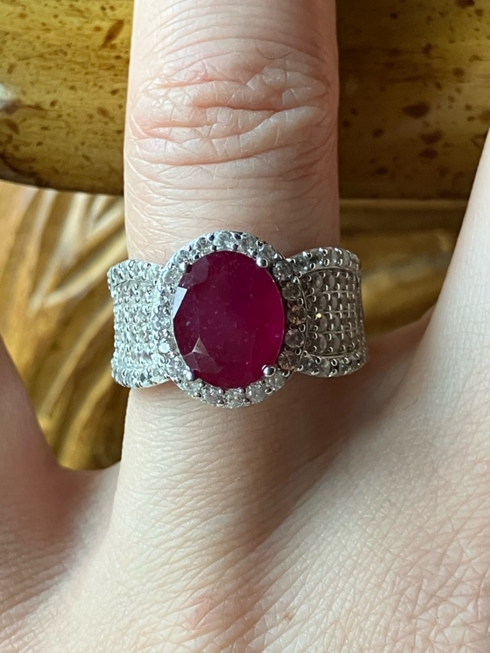 Mahaleo Ruby Sterling Silver Ring Size 6